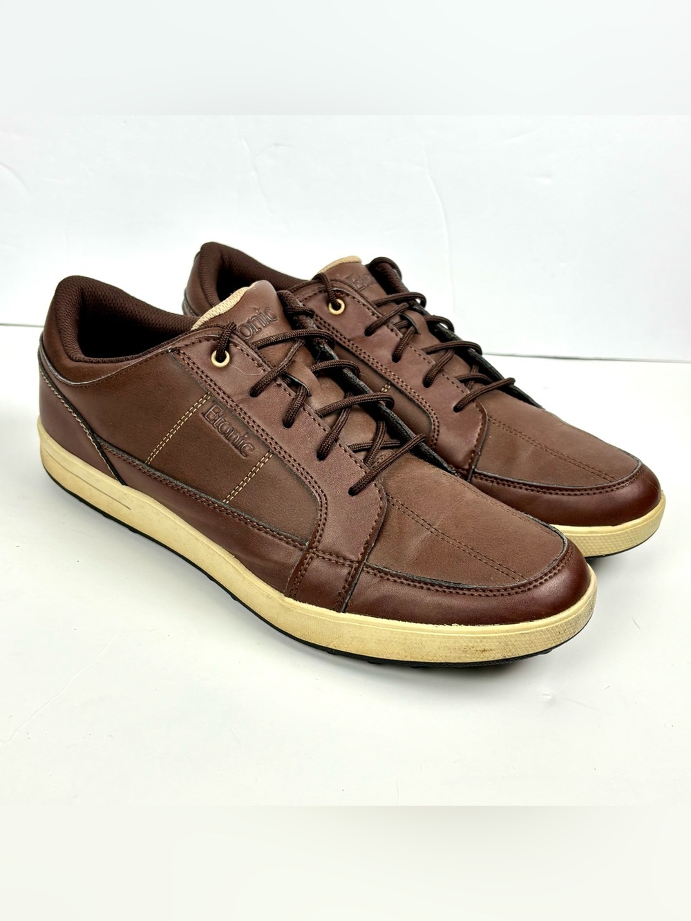 Etonic Golf Shoes Mens Size 12 Brown Spikeless Molded Traction EG700BR